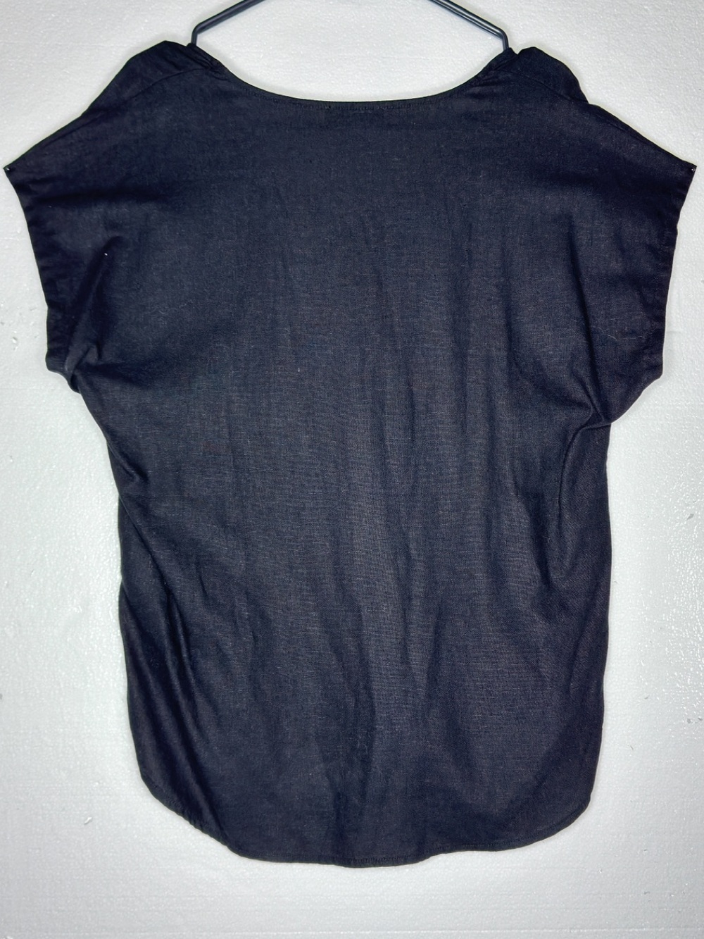 DKNY Pure Black Dolman Sleeve V-Neck Blouse Top Size Small L - Picture 3 of 8